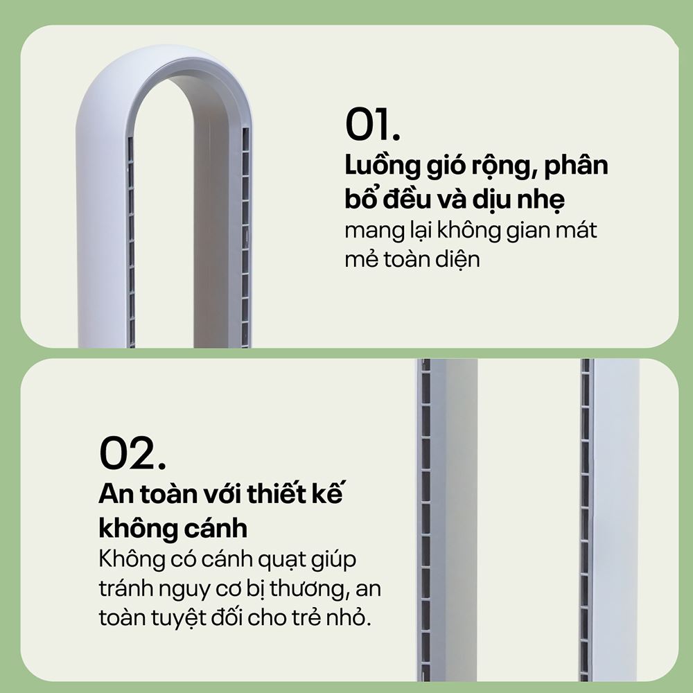 Quạt không cánh Fujihome BF308DC 35W Màu Trắng