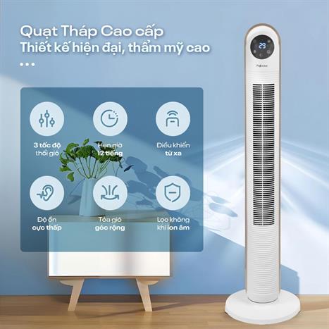 Quạt tháp FUJIHOME TF-13E 40W Màu Trắng