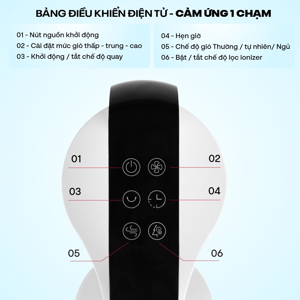 Quạt tháp FUJIHOME TF-12HE 48W Màu Trắng