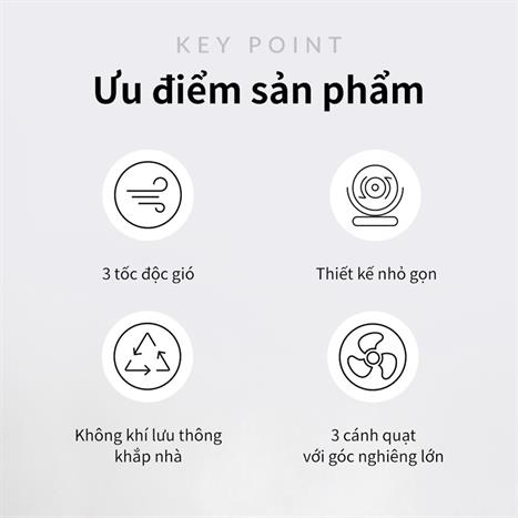 Quạt đứng Lock&Lock 3 cánh ENF156IVY 28W Màu Trắng Ghi