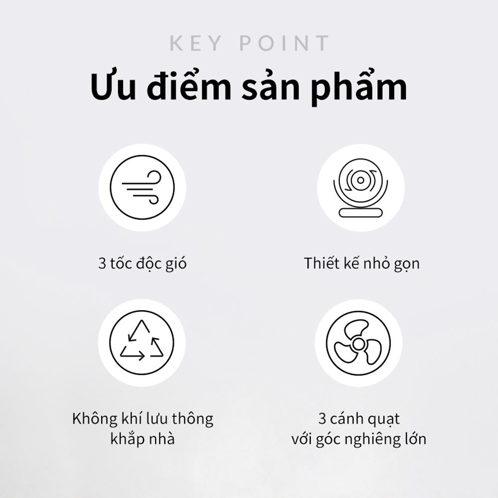 Quạt đứng Lock&Lock 3 cánh ENF156IVY 28W Màu Trắng Ghi