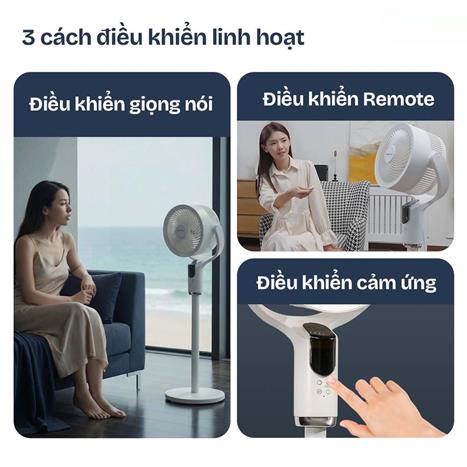 Quạt tuần hoàn FUJIHOME 3 cánh CFR04-VOICE 40W - Trắng Màu Trắng