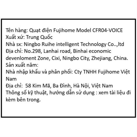 Quạt tuần hoàn FUJIHOME 3 cánh CFR04-VOICE 40W - Xám Màu Đen - Xám
