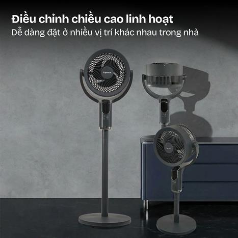 Quạt tuần hoàn FUJIHOME 3 cánh CFR04-VOICE 40W - Xám Màu Đen - Xám