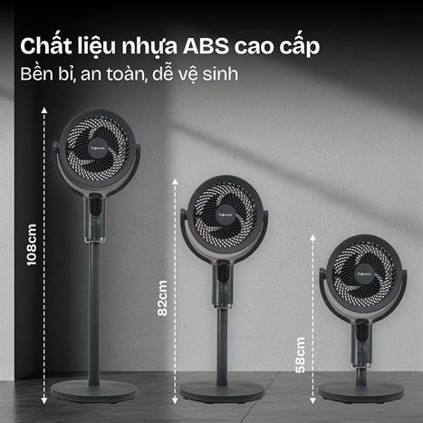 Quạt tuần hoàn FUJIHOME 3 cánh CFR04-VOICE 40W - Xám Màu Đen - Xám