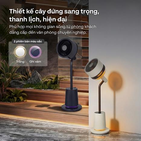 Quạt tuần hoàn FUJIHOME 3 cánh CFR04-VOICE 40W - Xám Màu Đen - Xám