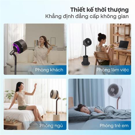 Quạt tuần hoàn FUJIHOME 3 cánh CFR04-VOICE 40W - Xám Màu Đen - Xám