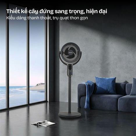Quạt tuần hoàn FUJIHOME 3 cánh CFR04-VOICE 40W - Xám Màu Đen - Xám