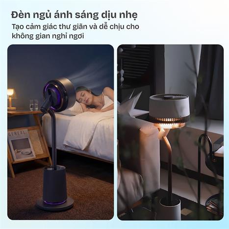 Quạt tuần hoàn FUJIHOME 3 cánh CFR04-VOICE 40W - Xám Màu Đen - Xám