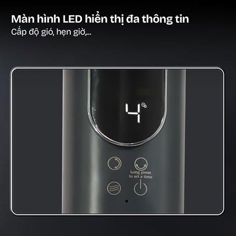 Quạt tuần hoàn FUJIHOME 3 cánh CFR04-VOICE 40W - Xám Màu Đen - Xám