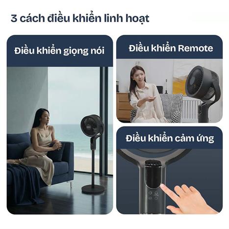 Quạt tuần hoàn FUJIHOME 3 cánh CFR04-VOICE 40W - Xám Màu Đen - Xám