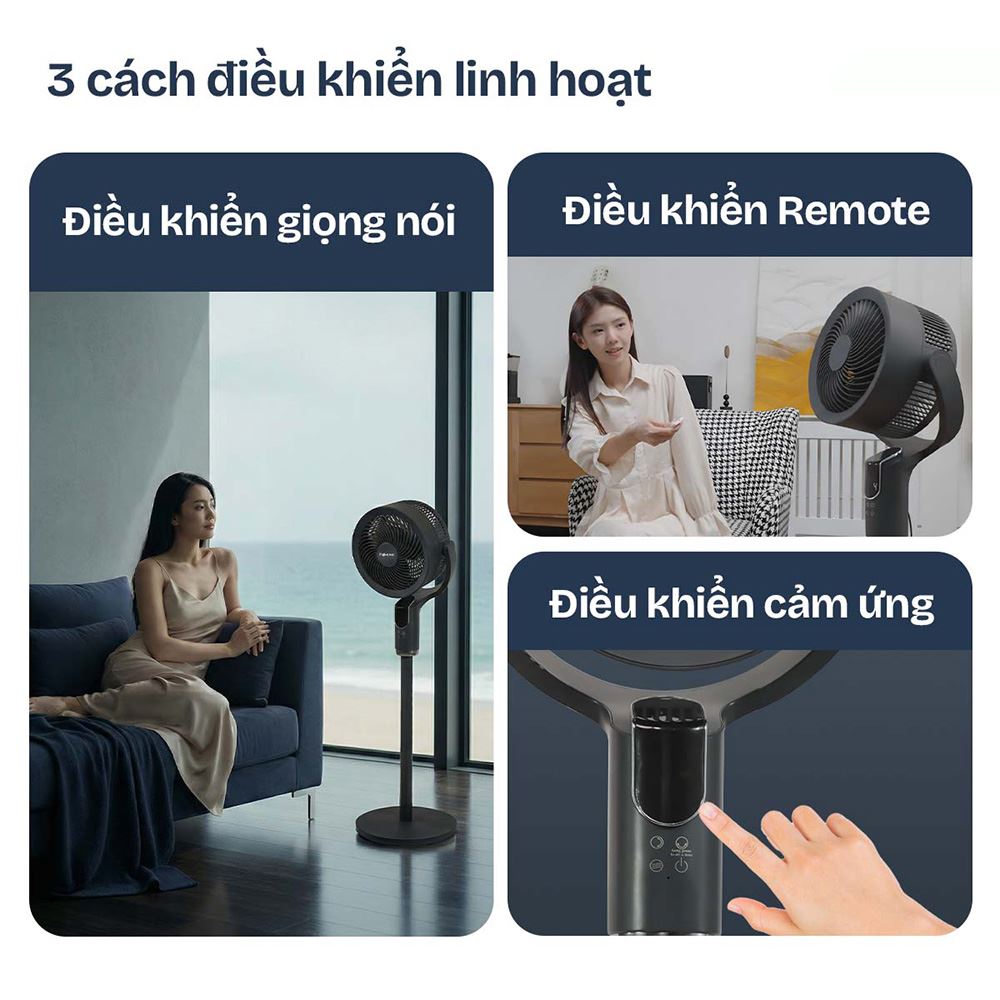 Quạt tuần hoàn FUJIHOME 3 cánh CFR04-VOICE 40W - Xám - Điều khiển Quạt tuần hoàn FUJIHOME 3 cánh CFR04-VOICE 40W - Xám - Điều khiển