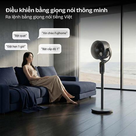 Quạt tuần hoàn FUJIHOME 3 cánh CFR04-VOICE 40W - Xám Màu Đen - Xám