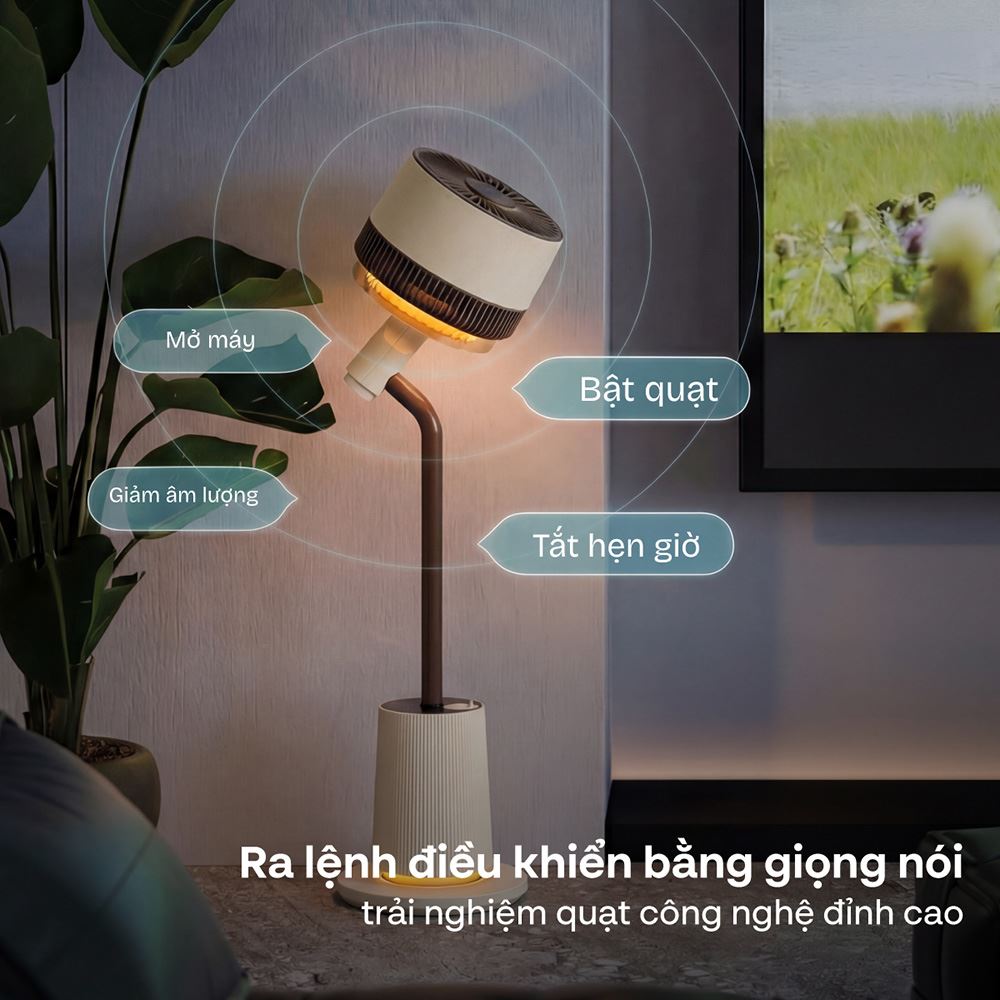 Quạt tuần hoàn FUJIHOME 3 cánh CFR01PRO-VOICE 40W - Trắng Màu Trắng
