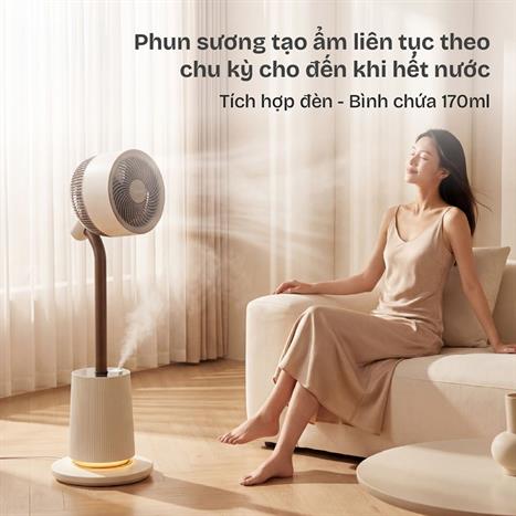 Quạt tuần hoàn FUJIHOME 3 cánh CFR01PRO-VOICE 40W - Trắng Màu Trắng