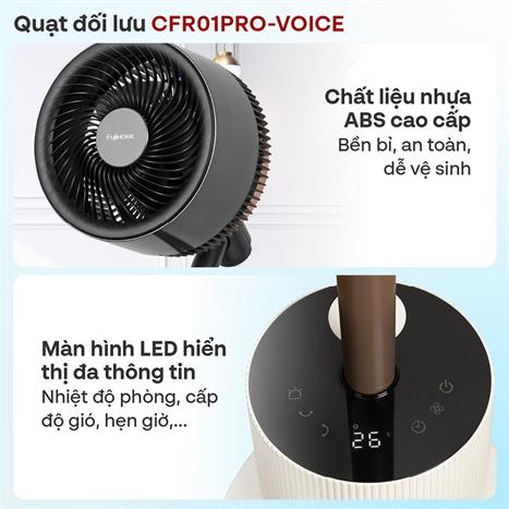 Quạt tuần hoàn FUJIHOME 3 cánh CFR01PRO-VOICE 40W - Trắng Màu Trắng