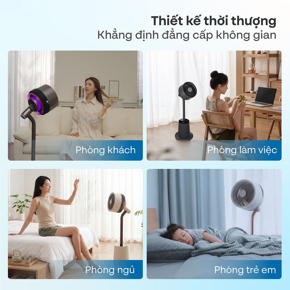 Quạt tuần hoàn FUJIHOME 3 cánh CFR01PRO-VOICE 40W - Trắng Màu Trắng