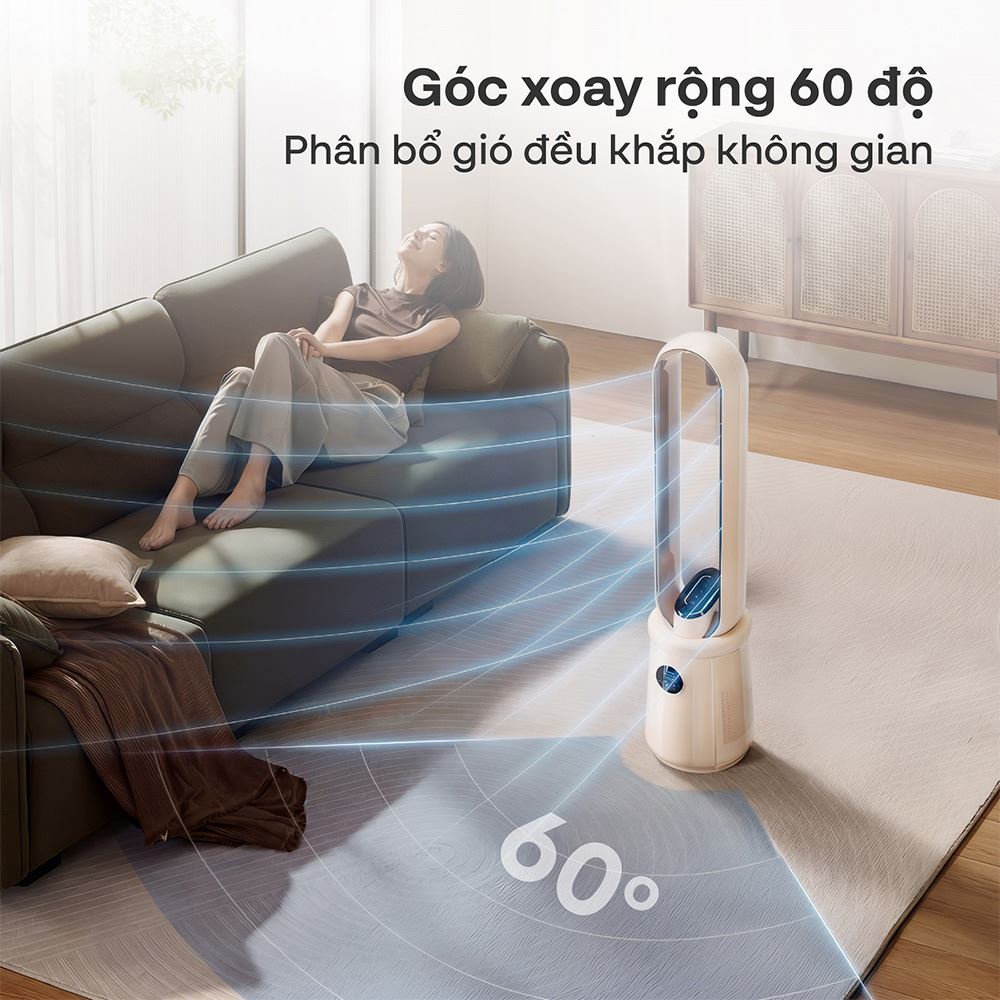 Quạt không cánh FUJIHOME BF15-HEPA-VOICE 50W Màu Trắng