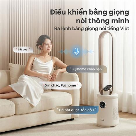 Quạt không cánh FUJIHOME BF15-HEPA-VOICE 50W Màu Trắng