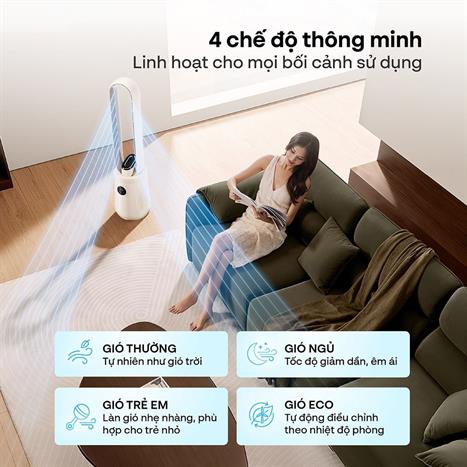 Quạt không cánh FUJIHOME BF15-HEPA-VOICE 50W Màu Trắng