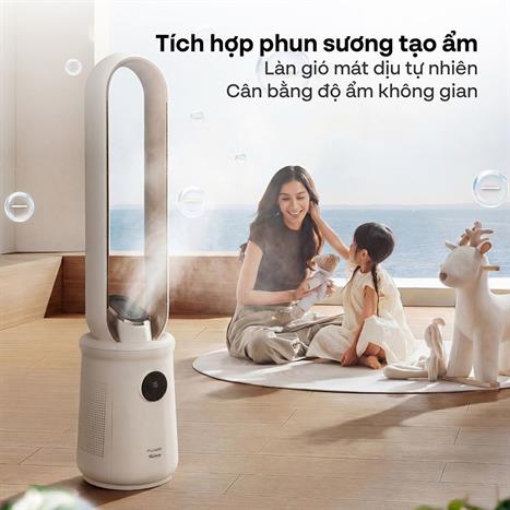 Quạt không cánh FUJIHOME BF15-HEPA-VOICE 50W Màu Trắng