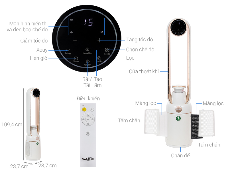 Quạt không cánh Magic Eco AC-307 50W
