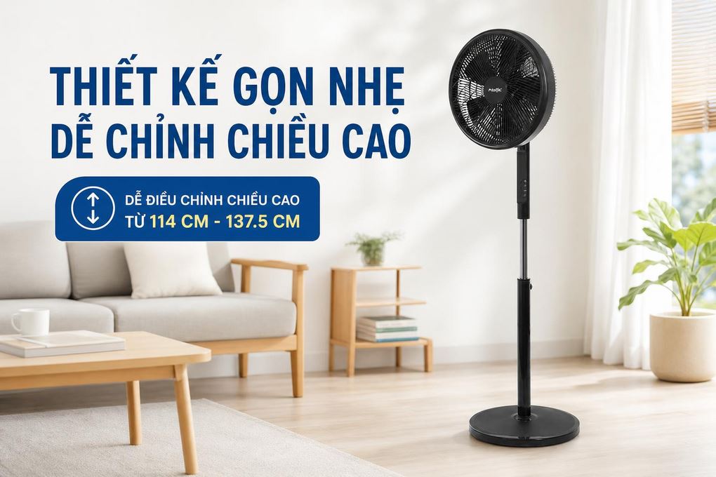 Quạt đứng Magic 5 cánh A-251 55W Màu Đen