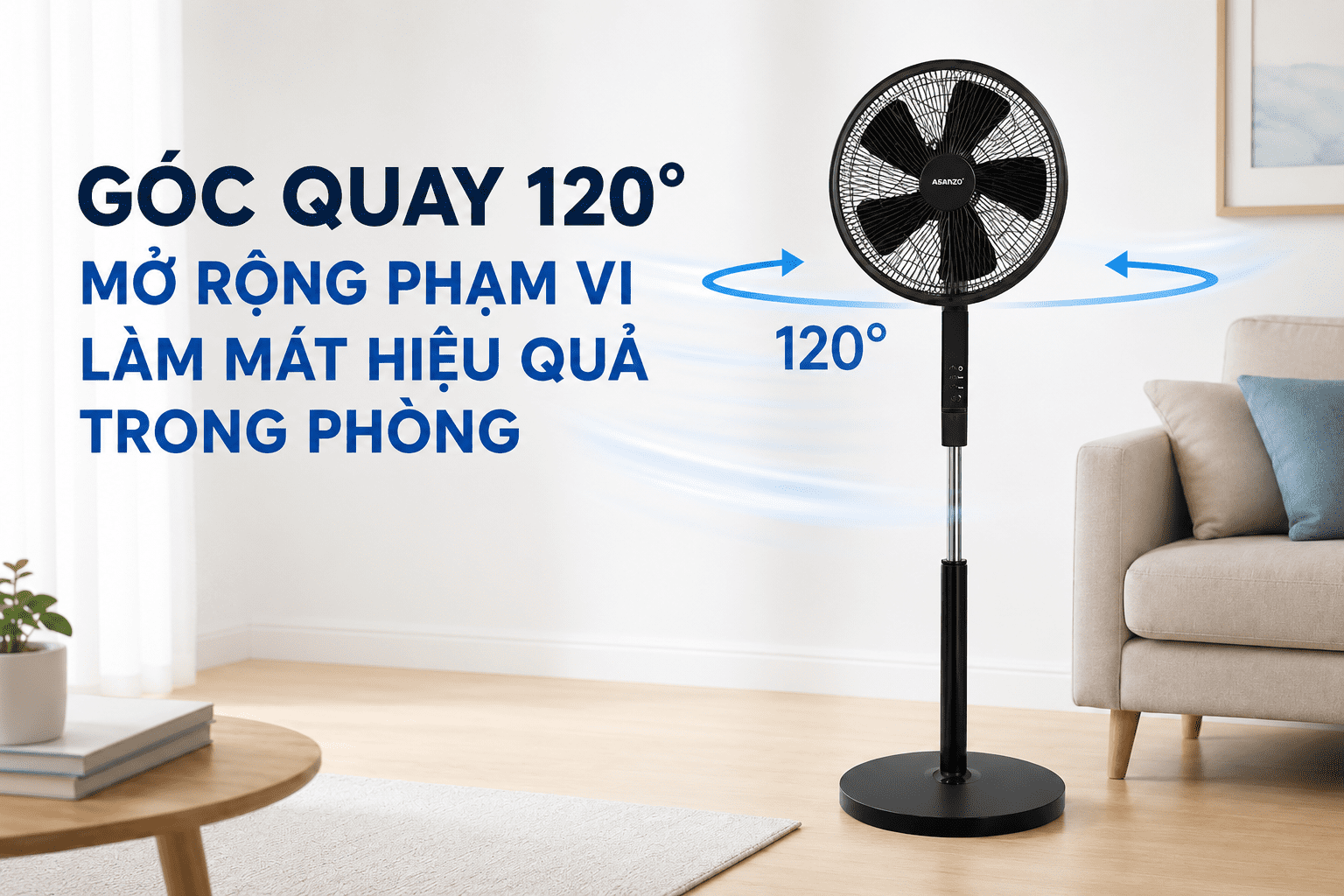 Quạt đứng Magic 5 cánh A-251 55W Màu Đen
