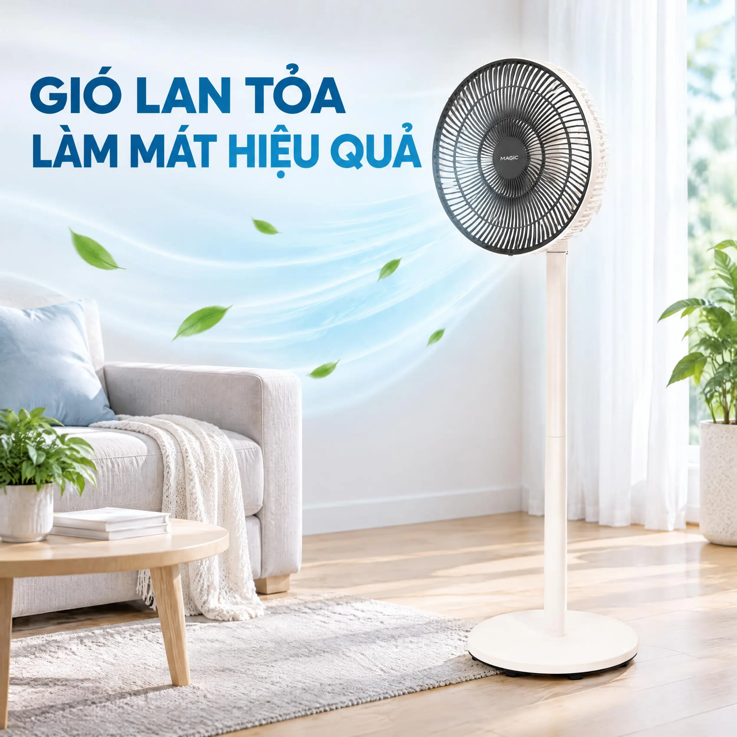 Quạt đứng Magic 7 cánh A-252 20W - Hiệu quả làm mát với 7 cánh kích thước 30,5 cm và góc quay rộng Quạt đứng Magic 7 cánh A-252 20W - Hiệu quả làm mát với 7 cánh kích thước 30,5 cm và góc quay rộng