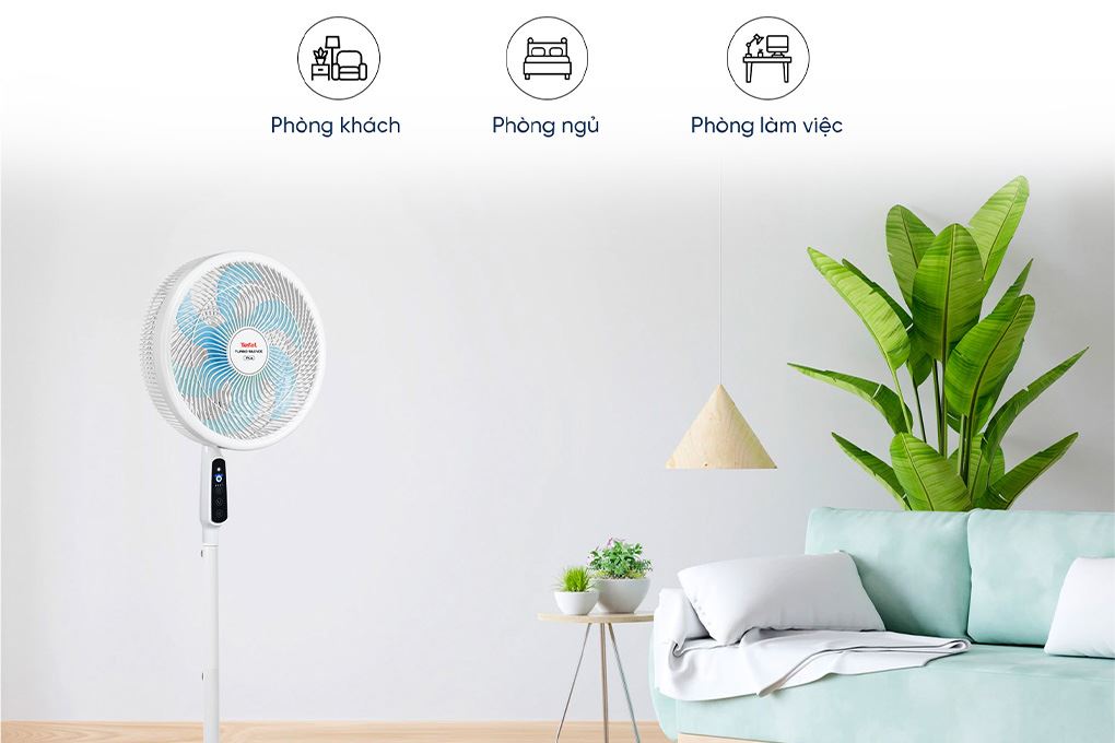 Quạt đứng Tefal 6 cánh VH689990 80W Màu Trắng