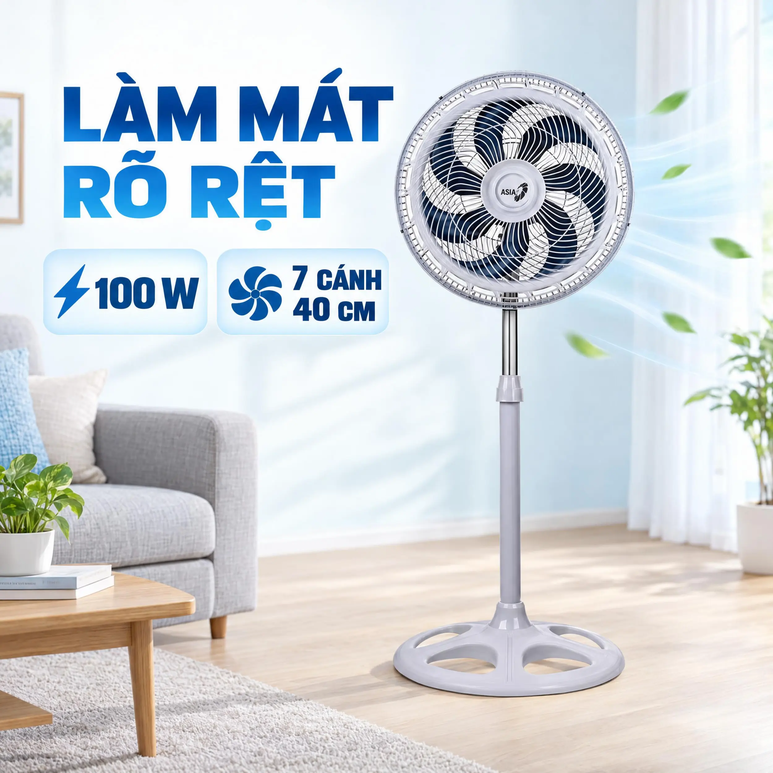 Quạt đứng Asia VY649790 Xám Màu Xám