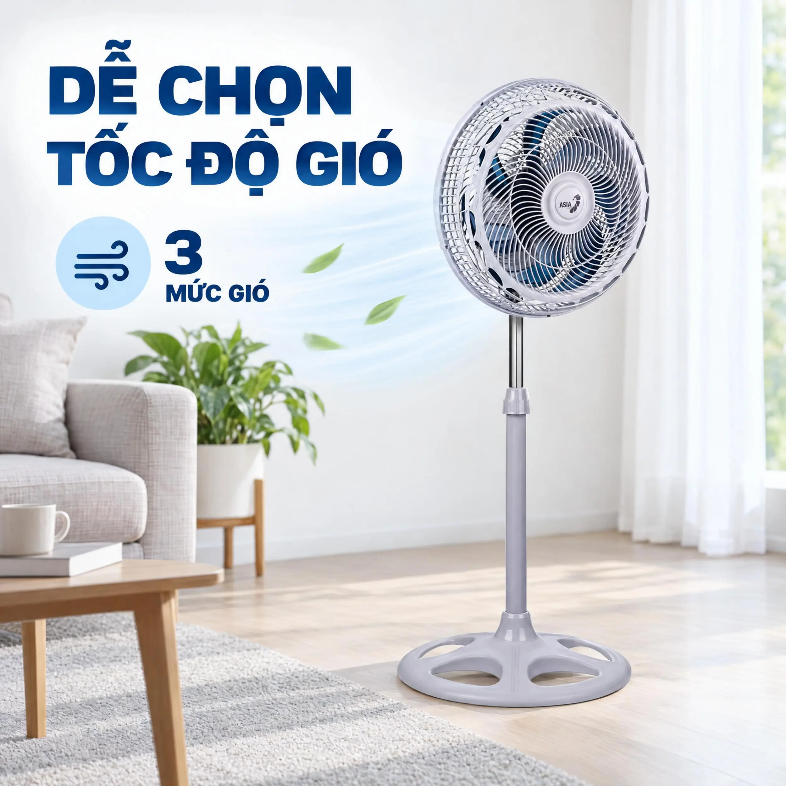 Quạt đứng Asia VY649790 Xám Màu Xám