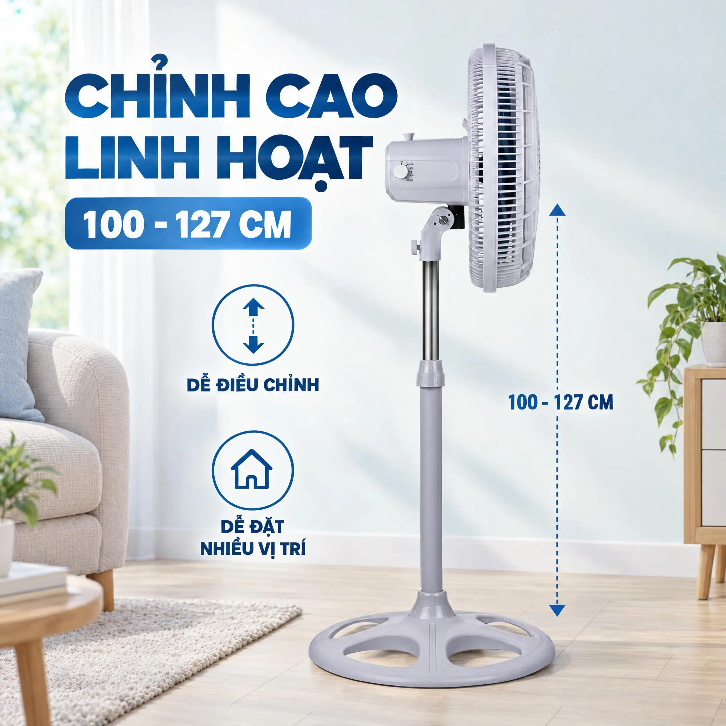 Quạt đứng Asia VY649790 Xám Màu Xám