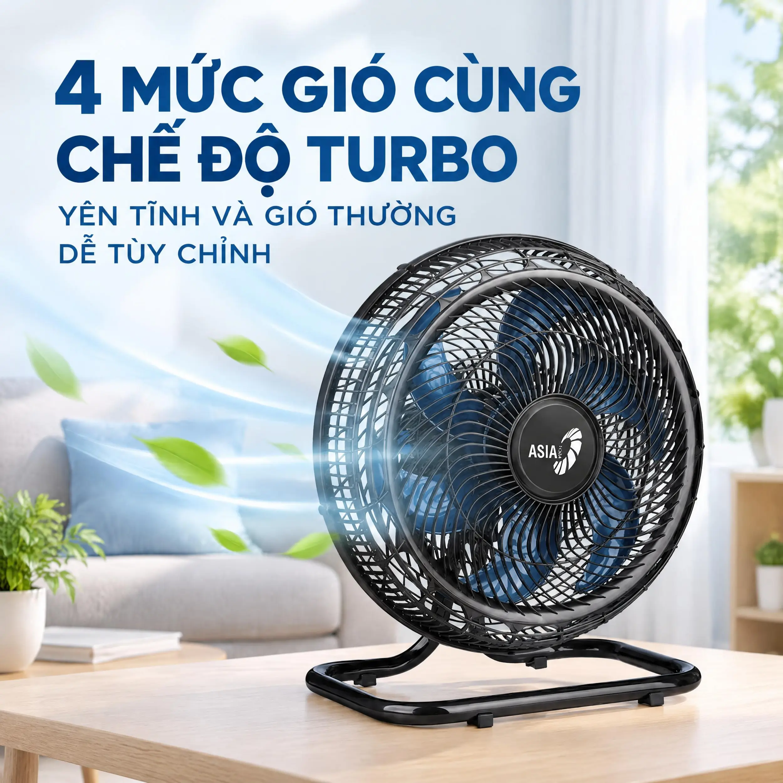 Quạt sàn Asia 6 cánh VY636092 90W Màu Đen