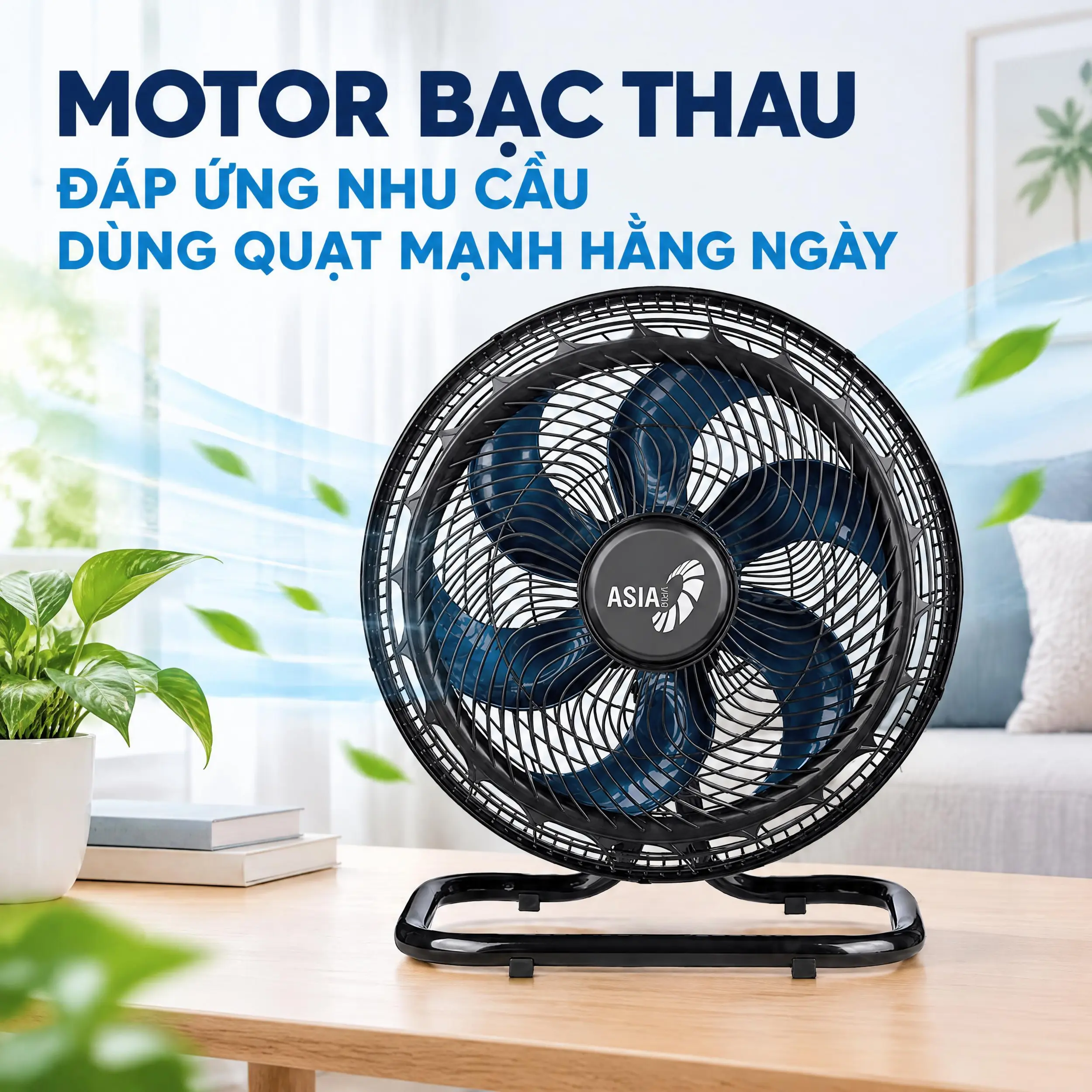 Quạt sàn Asia 6 cánh VY636092 90W Màu Đen