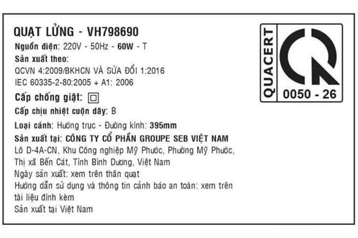 Quạt lửng Tefal 7 cánh Turbo Extreme Power VH798690 60W Màu Trắng