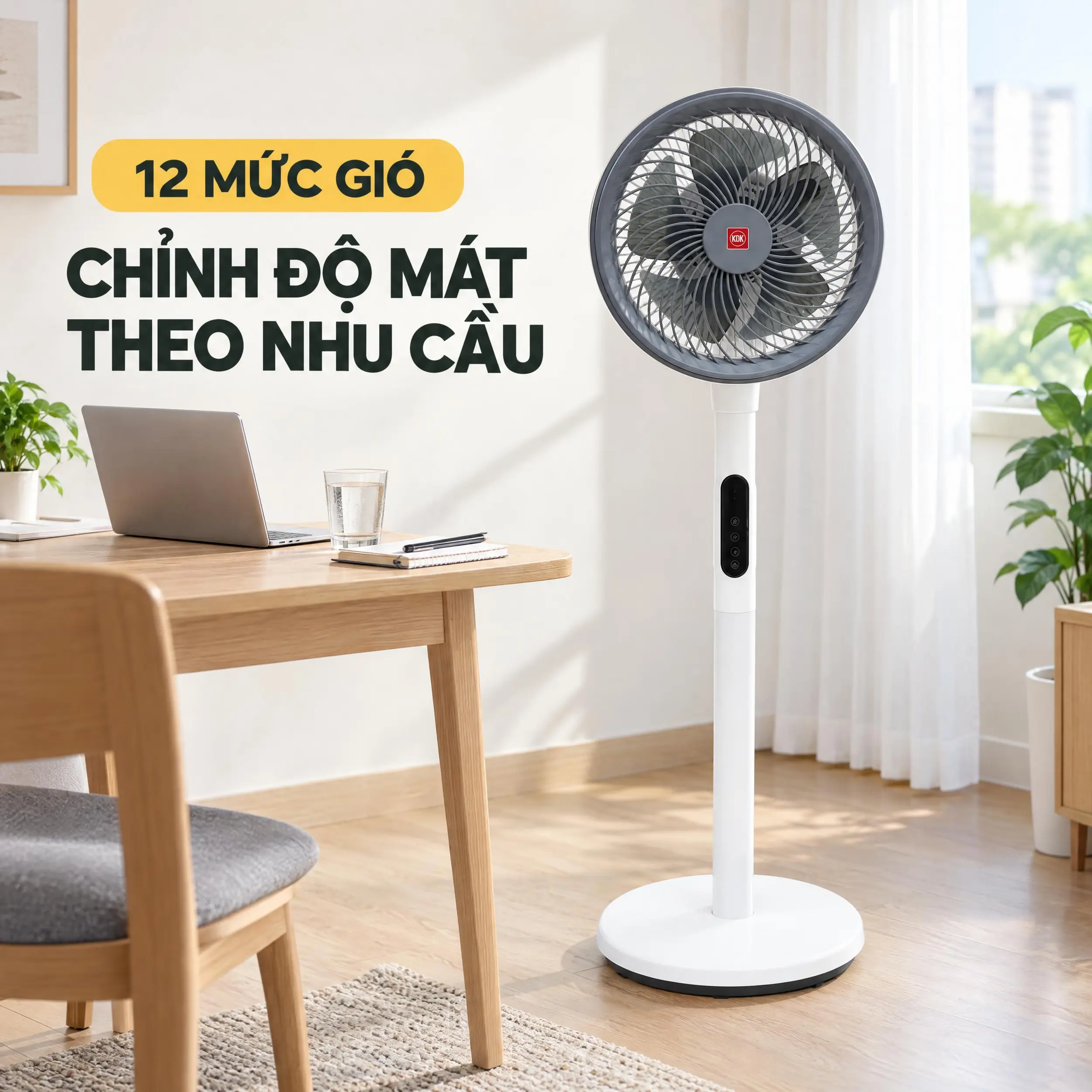 Quạt đứng KDK HL19V 24W Màu Trắng