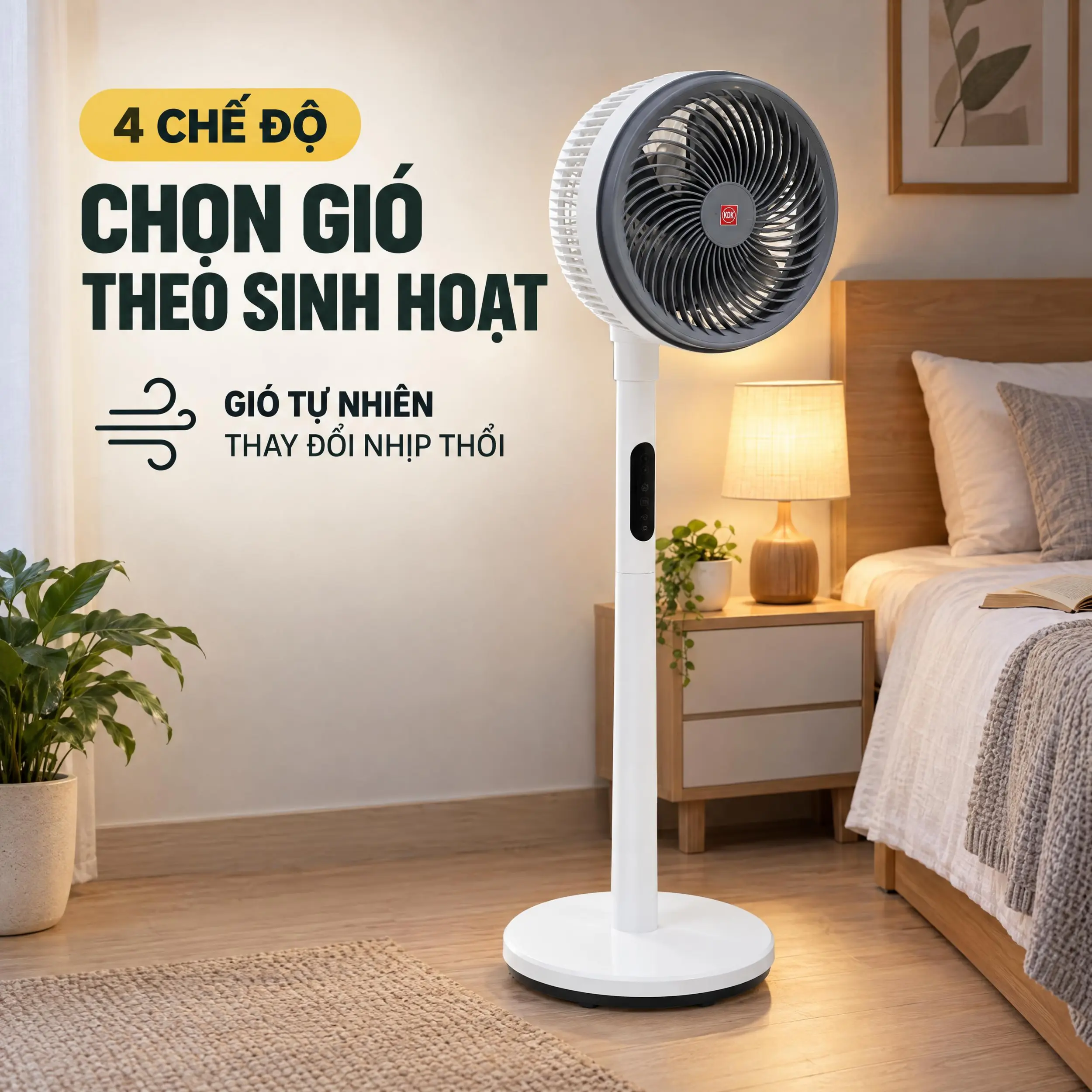 Quạt đứng KDK HL19V 24W Màu Trắng