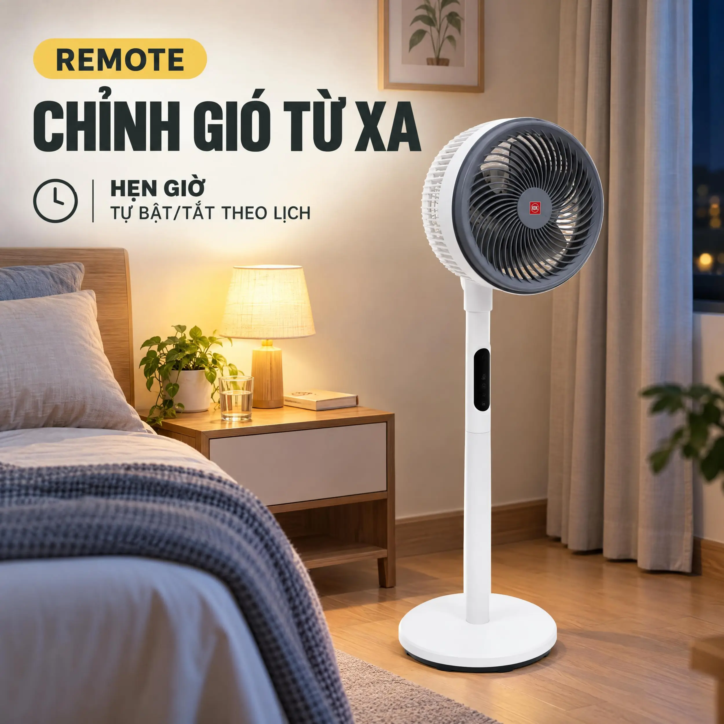Quạt đứng KDK HL19V 24W Màu Trắng