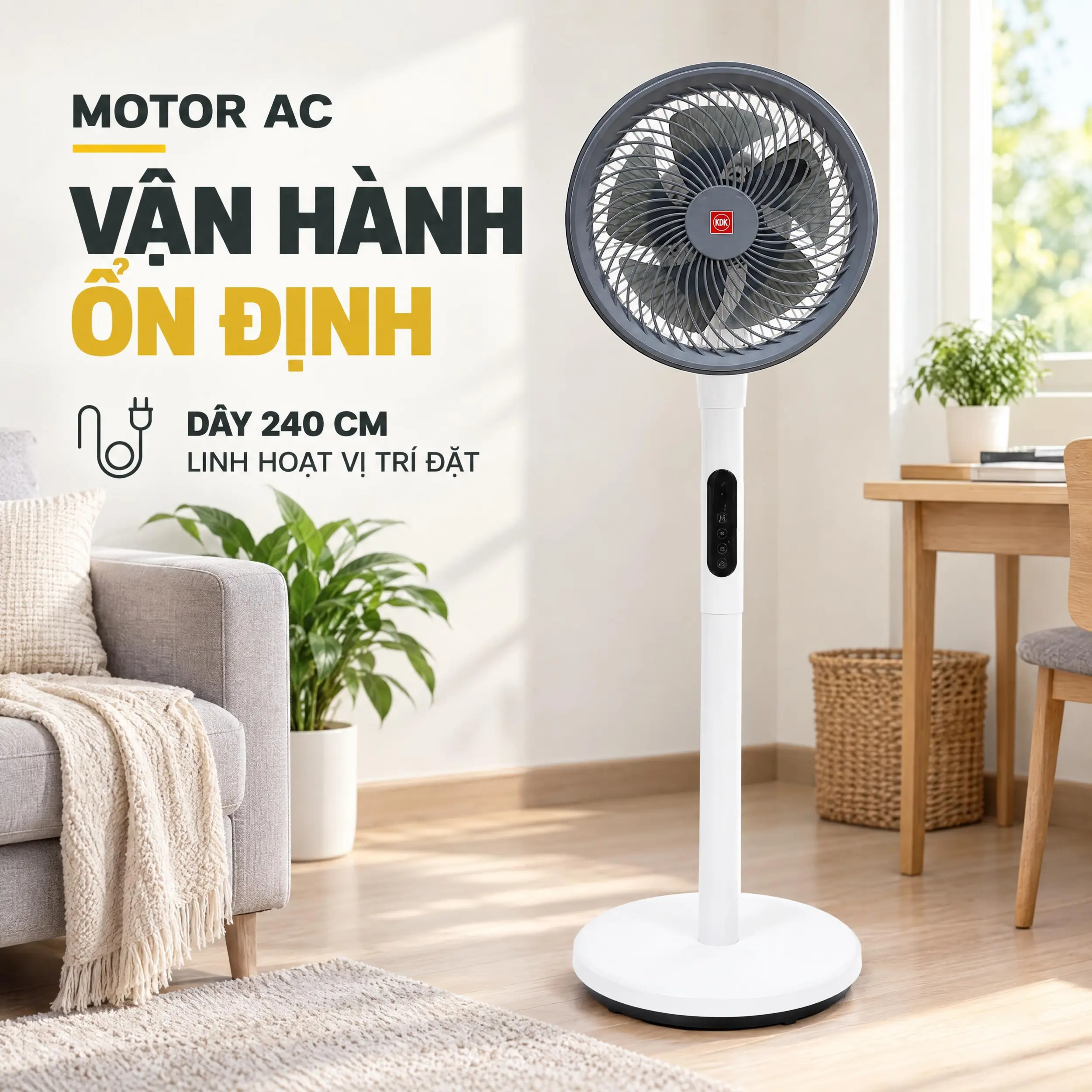 Quạt đứng KDK HL19V 24W Màu Trắng