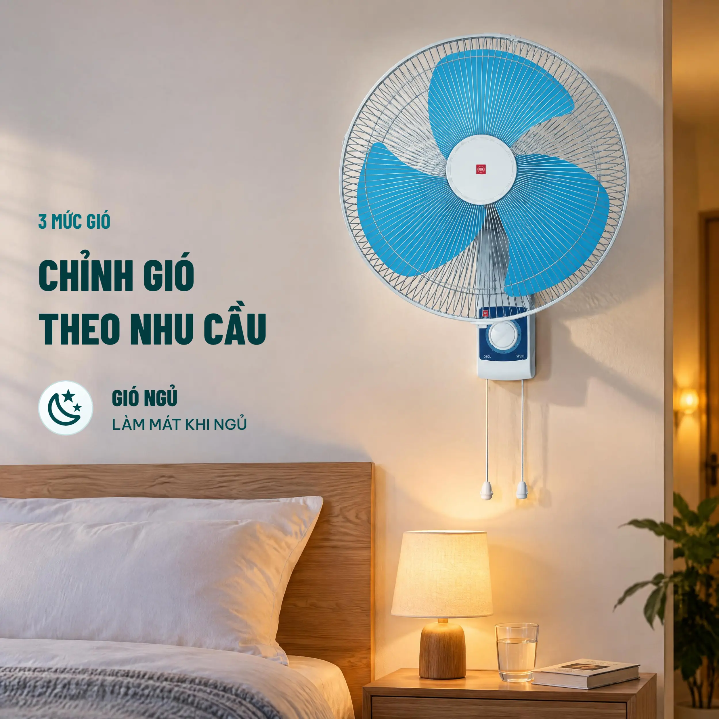 Quạt treo KDK M40C Xanh 47.5W Màu Xanh