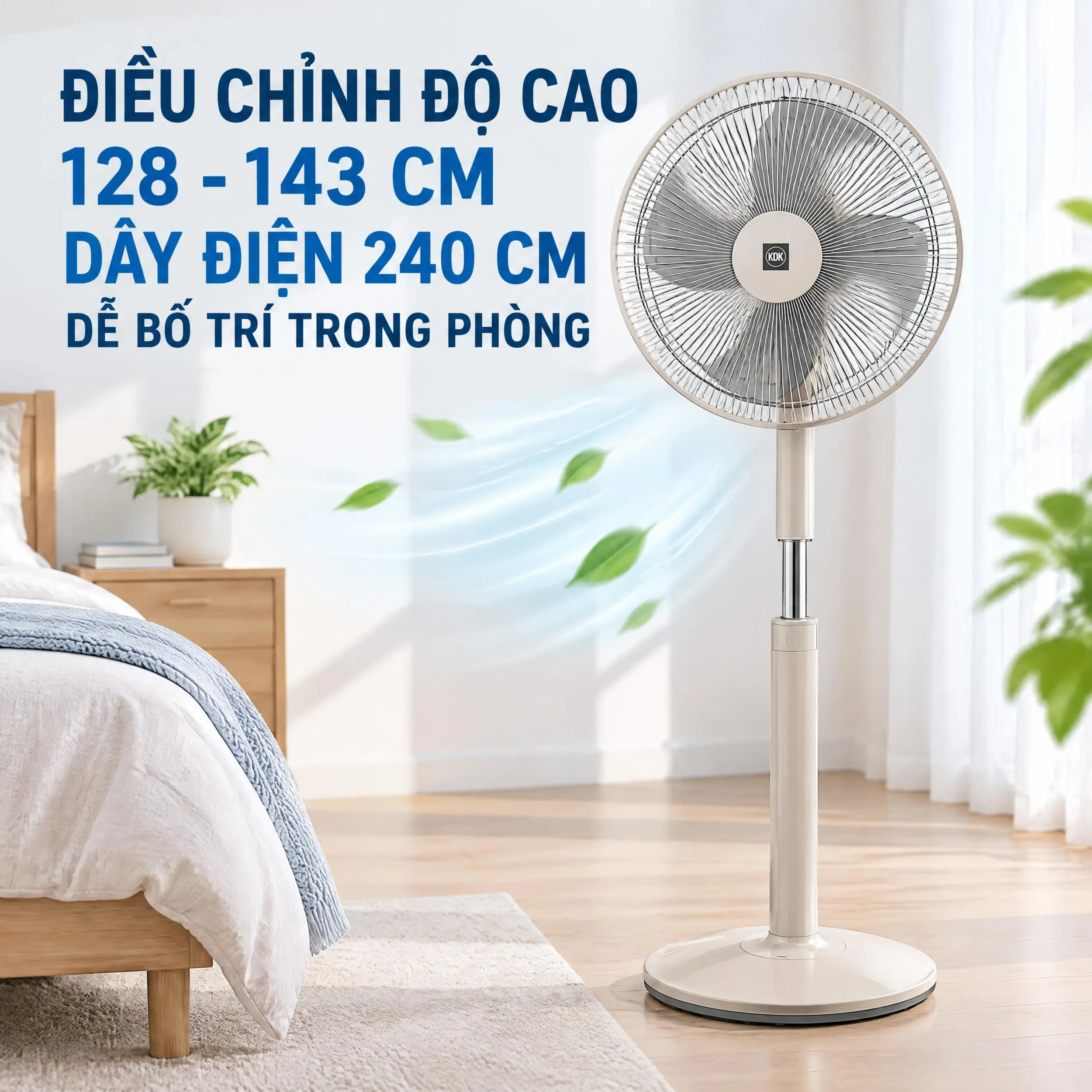 Quạt đứng KDK M40K 51W Màu Vàng