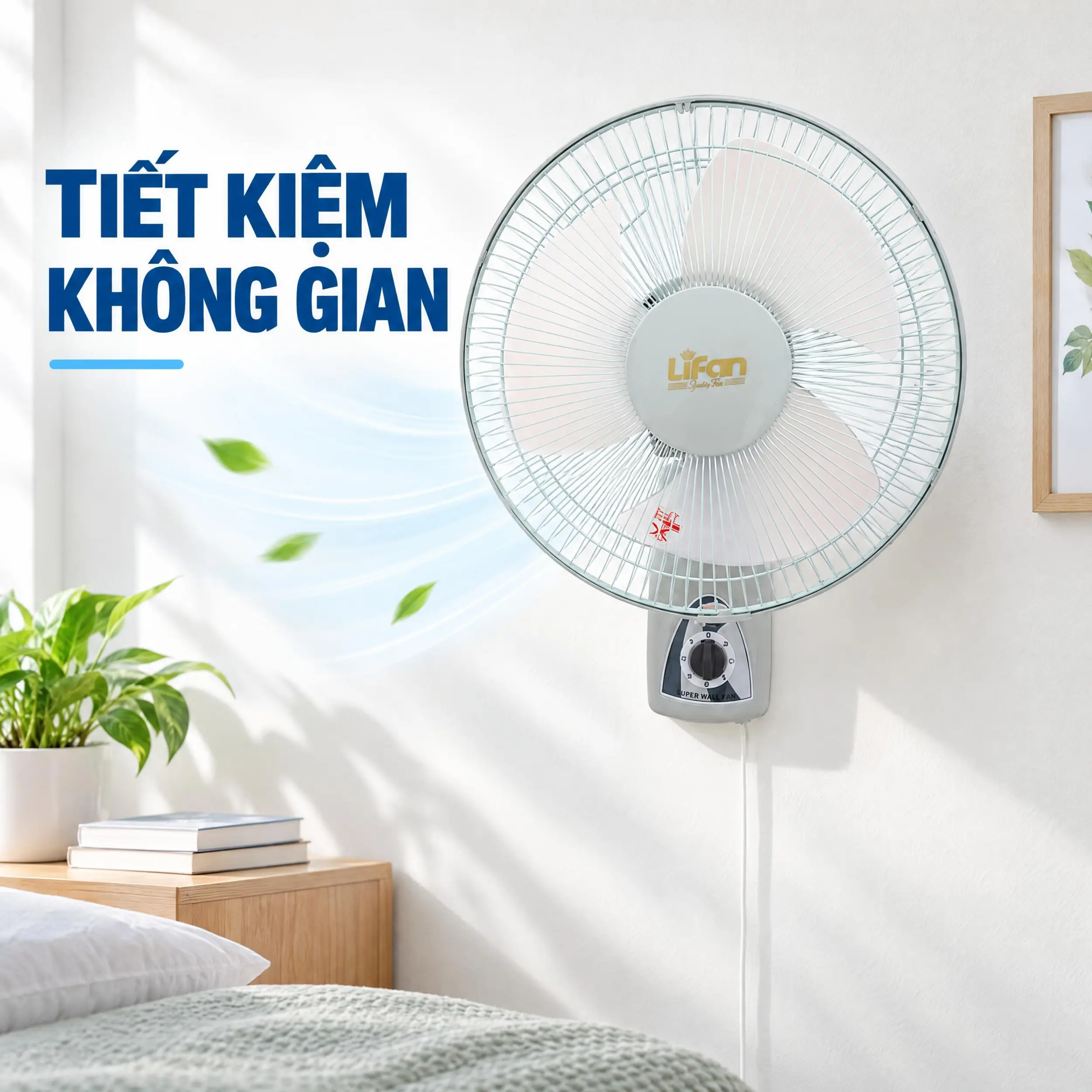 Quạt treo tường Lifan 3 cánh T-212 35W Màu Trắng
