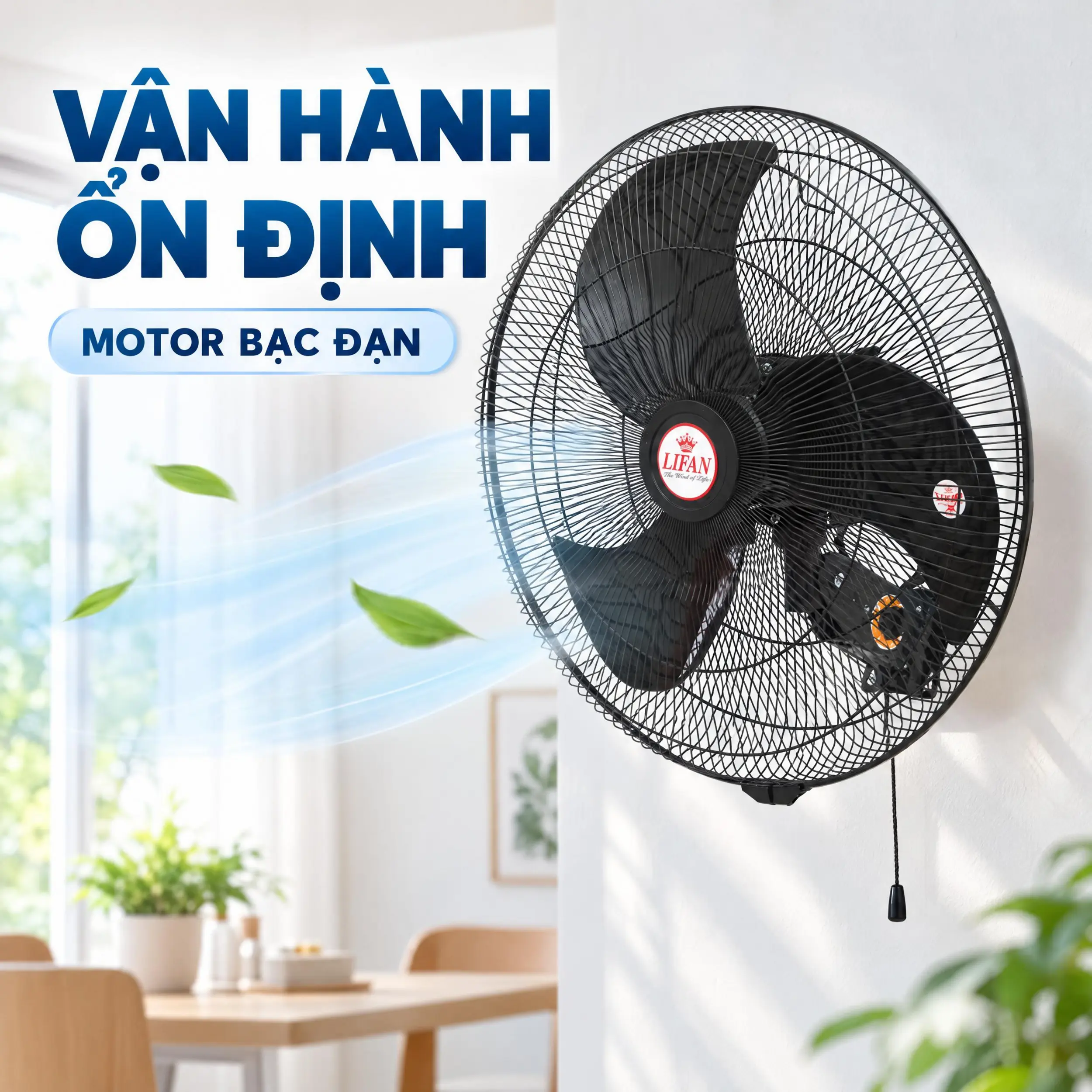 Quạt treo tường Lifan 3 cánh T-20CN(N) 130W Màu Đen