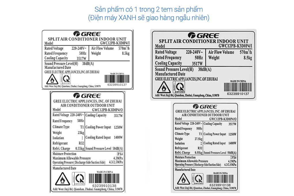 Máy lạnh Gree Inverter 1.5 HP GWC12PB-K3D0P4 Màu Trắng