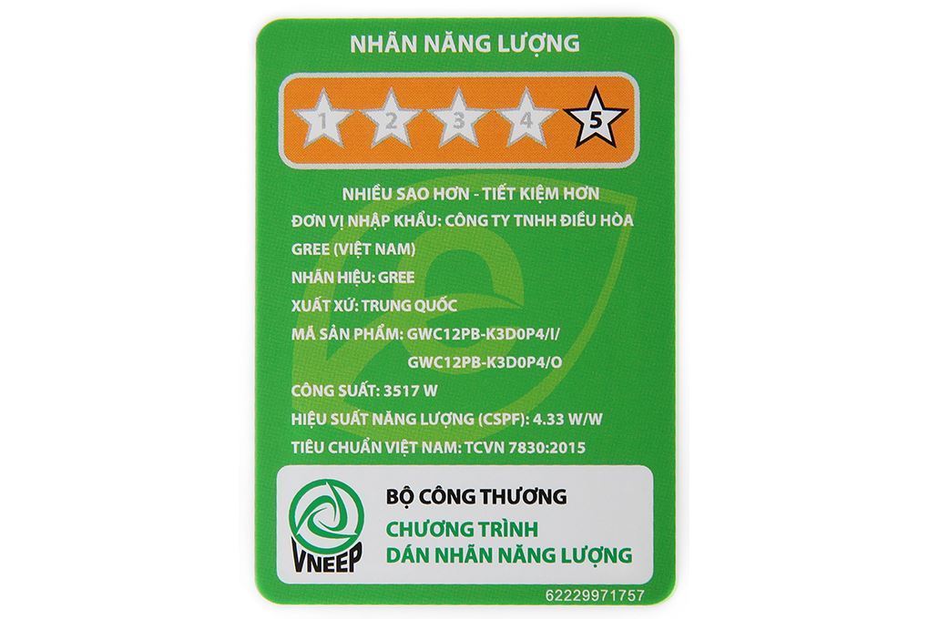 Máy lạnh Gree Inverter 1.5 HP GWC12PB-K3D0P4 Màu Trắng