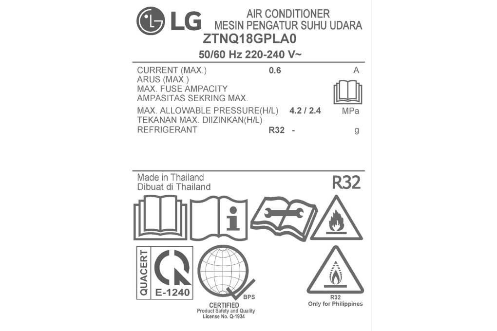 Điều hòa âm trần LG Inverter 18000 BTU ZTNQ18GPLA0 Màu Trắng