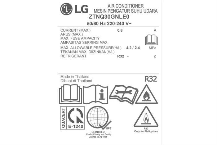 Máy lạnh âm trần LG Inverter 3 HP  ZTNQ30GNLE0 Màu Trắng