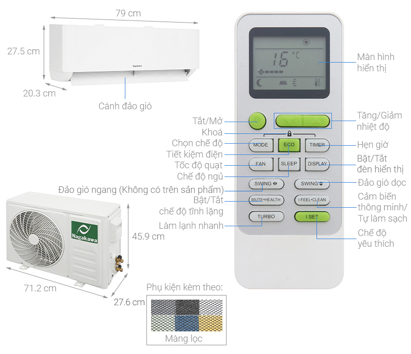 Máy lạnh Nagakawa Inverter 1 HP NIS-C09R2T28