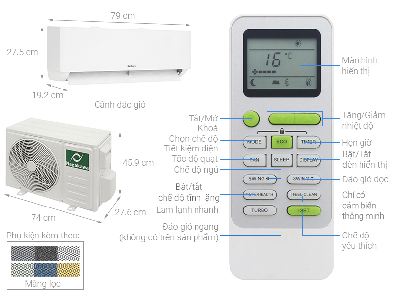 Máy lạnh Nagakawa Inverter 1.5 HP NIS-C12R2T28